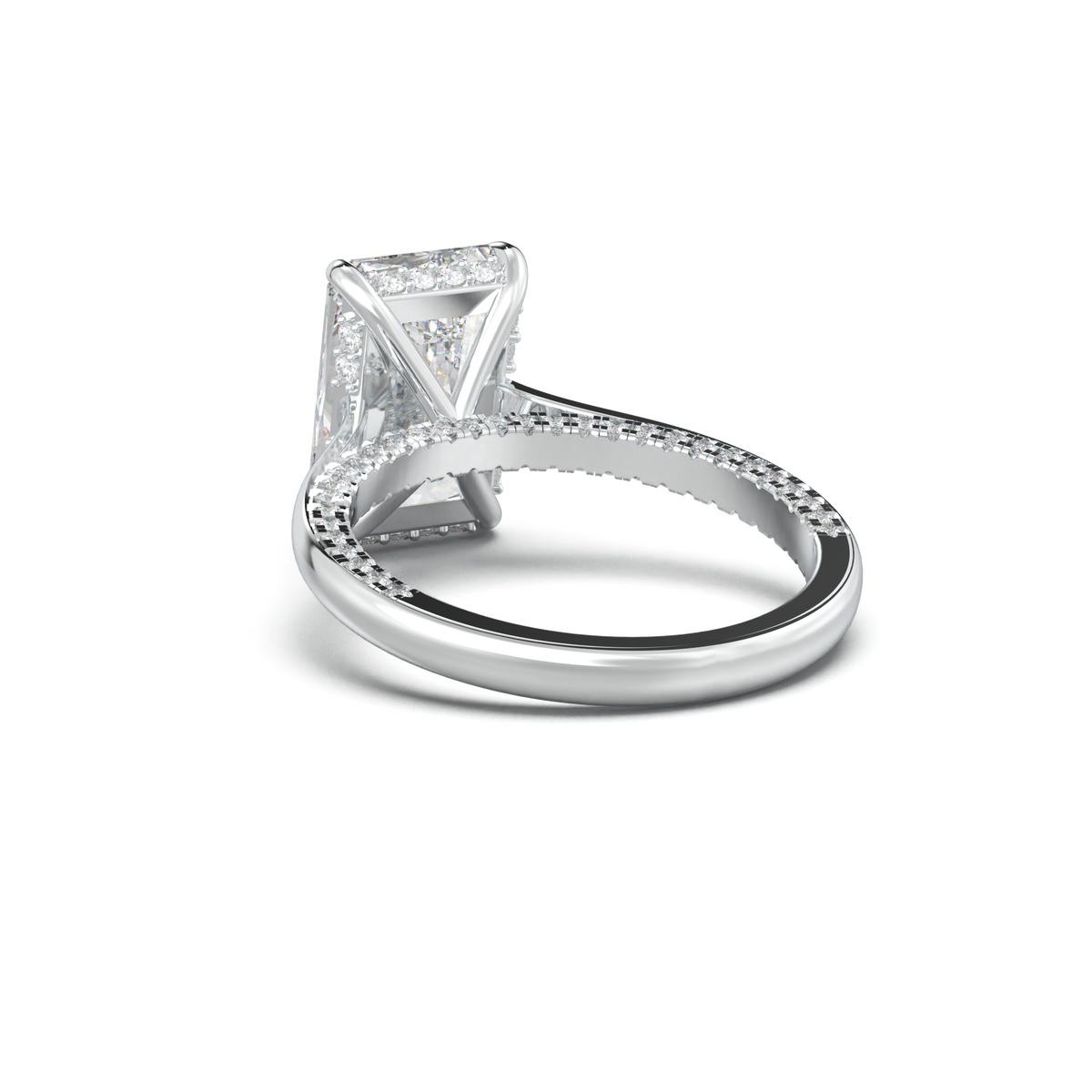 Radiant Pavé Hidden Halo Engagement Ring