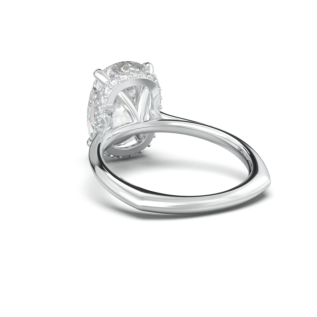 Cushion Hidden Halo Engagement Ring
