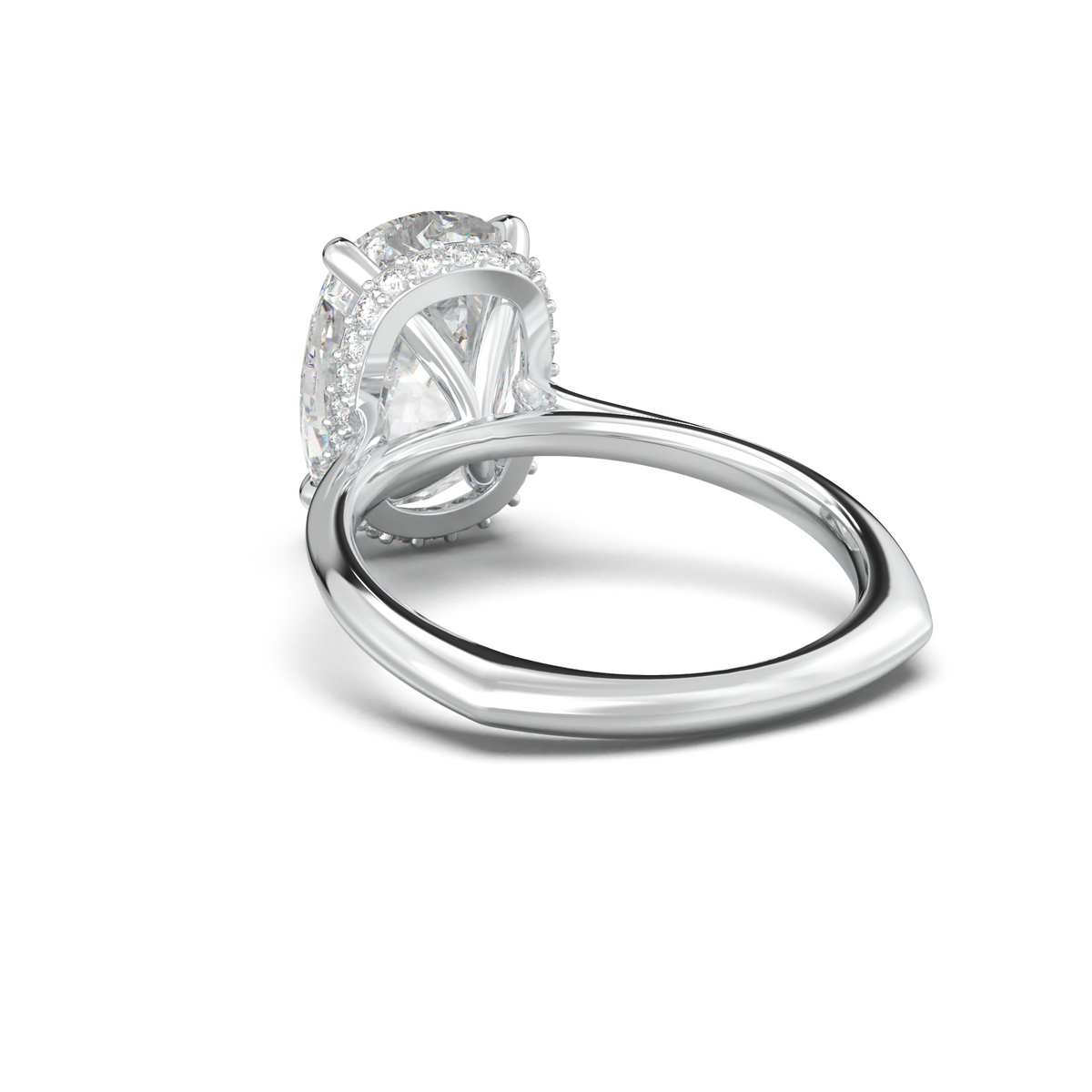 Cushion Hidden Halo Engagement Ring