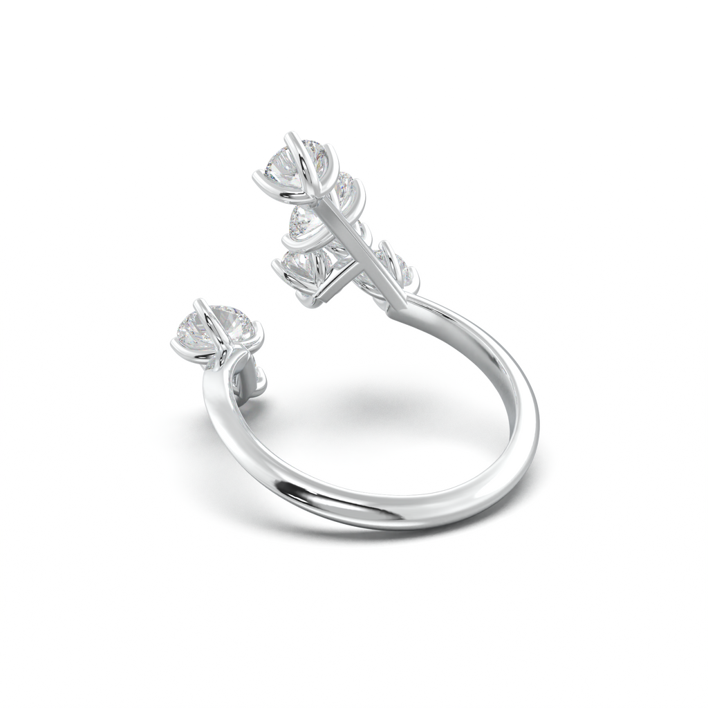 Asymmetric Mixed-Shape Diamond & Peridot Ring