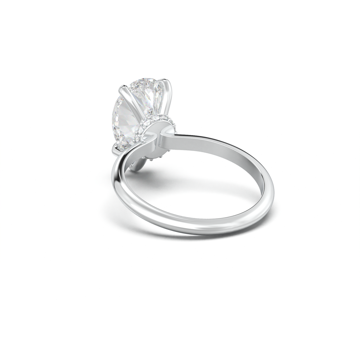 Pear Hidden Halo Engagement Ring