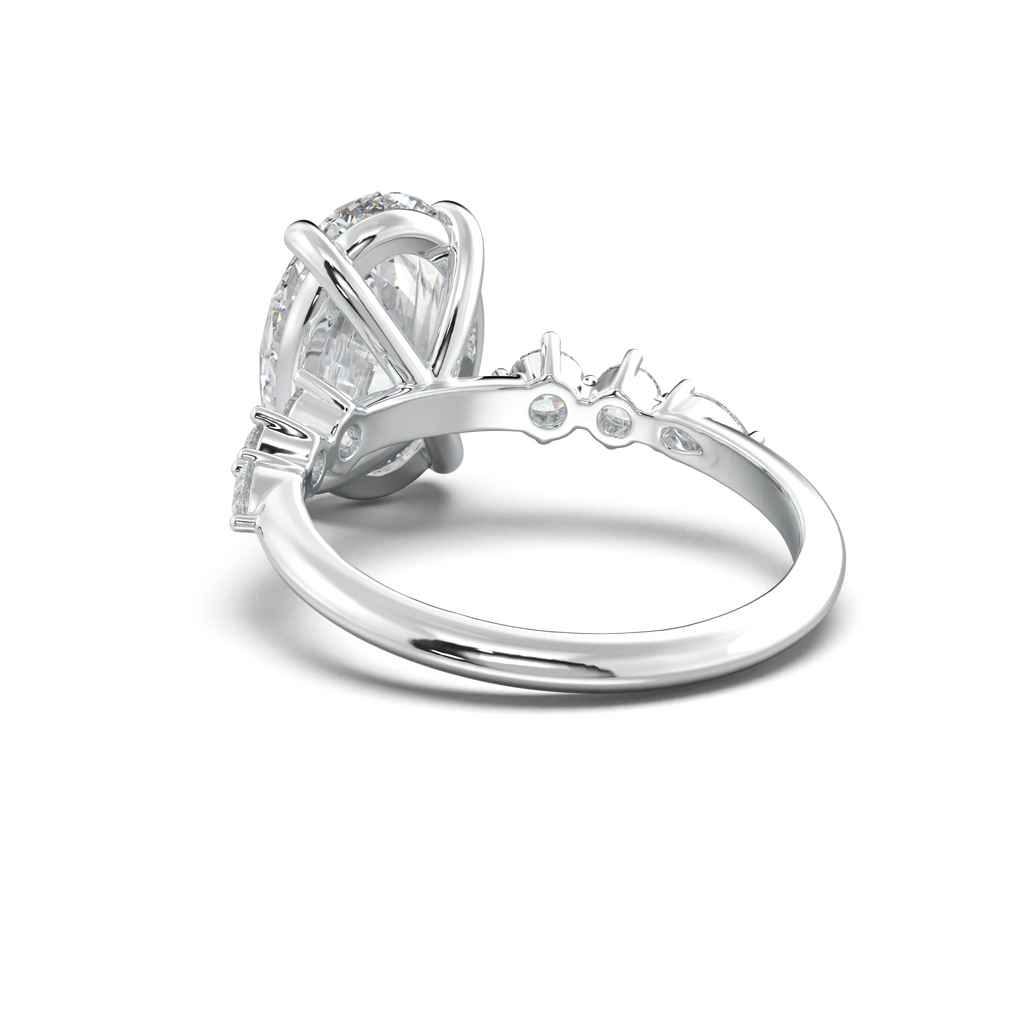Oval Pear-Accent Engagement Ring