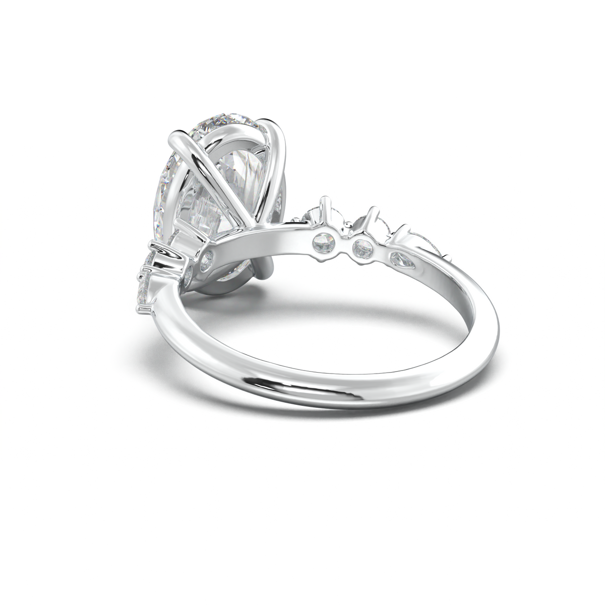 Oval Pear-Accent Engagement Ring