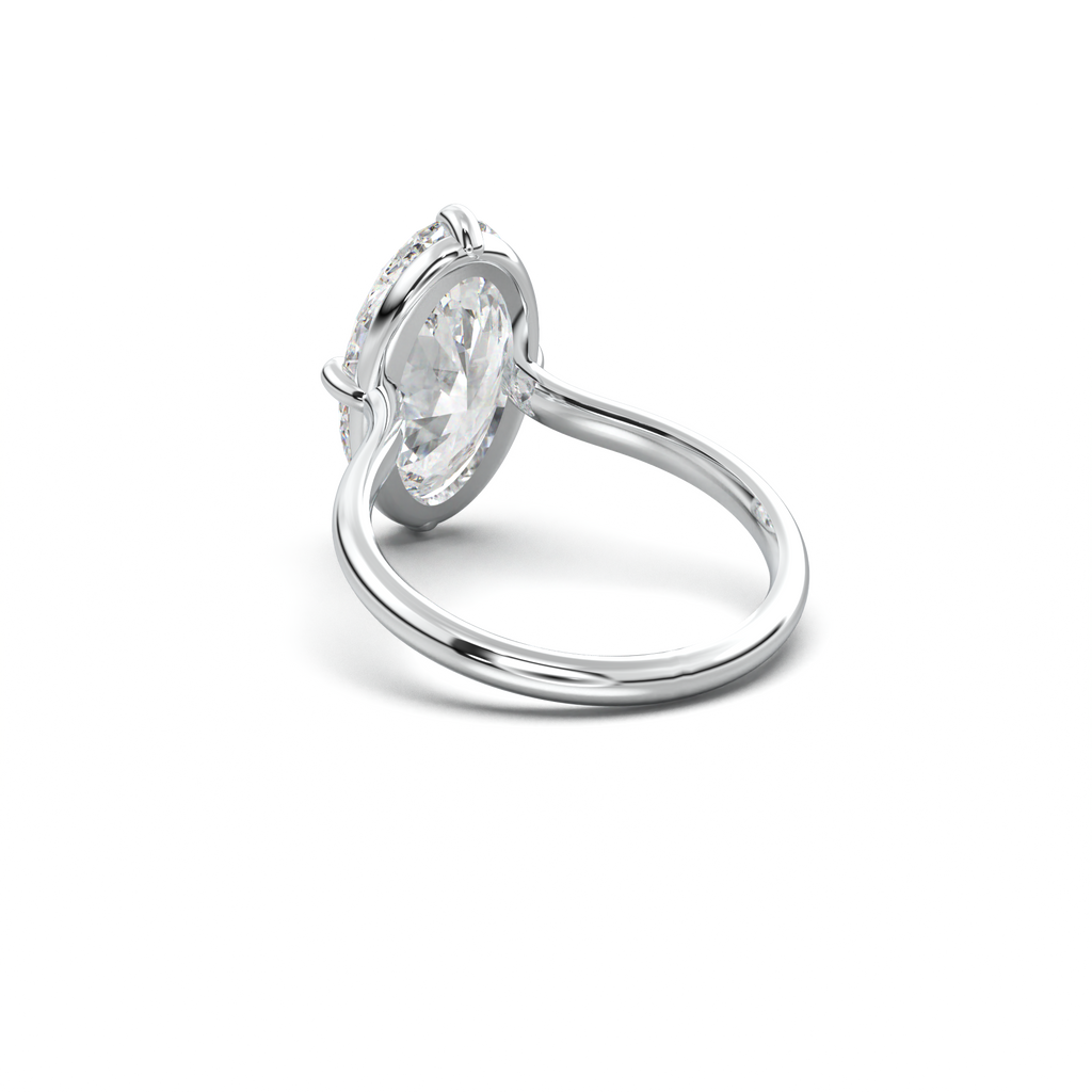 Elongated Moval Solitaire Engagement Ring