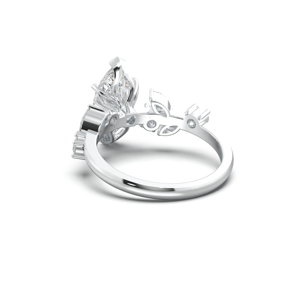 Marquise Mixed Side-Stone Engagement Ring