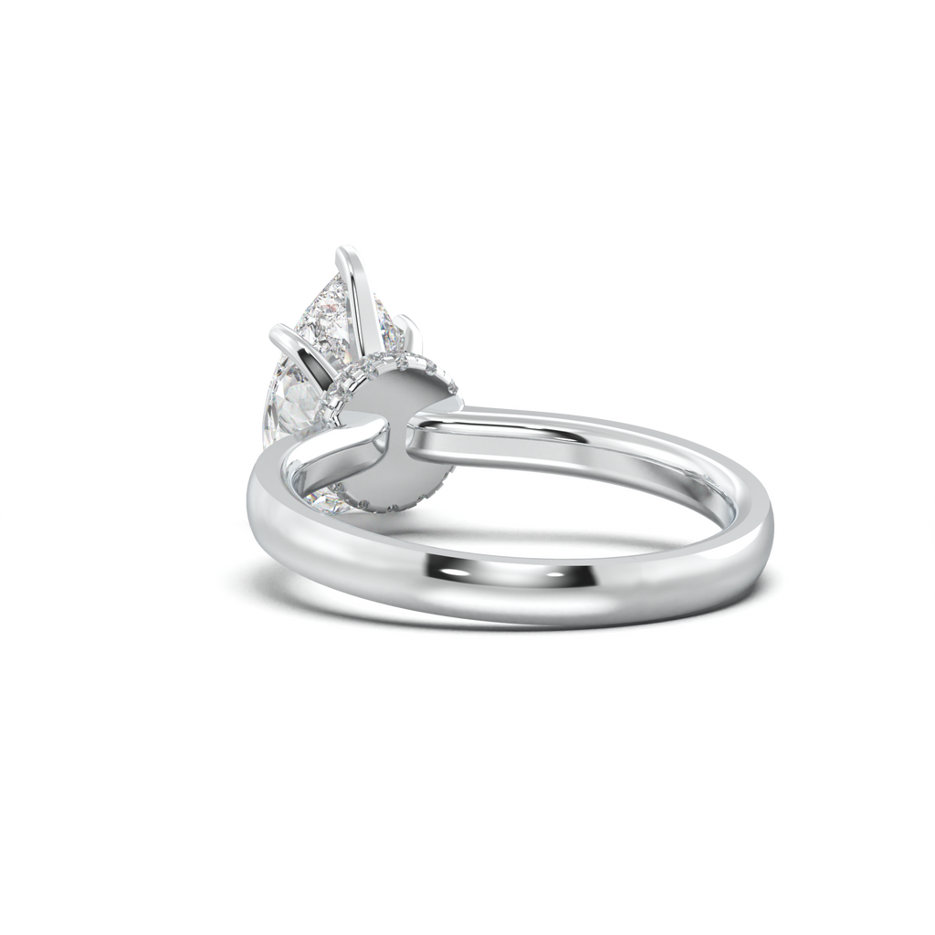 Round Hidden Halo Engagement Ring