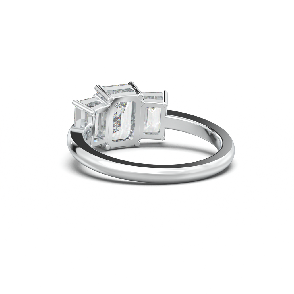Emerald Three-Stone Engagement Ring