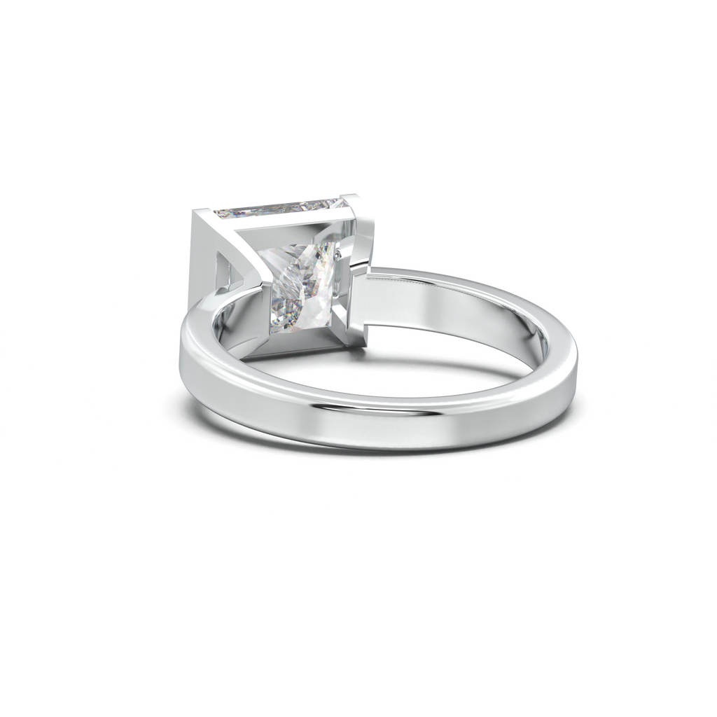 Princess Half-Bezel Engagement Ring
