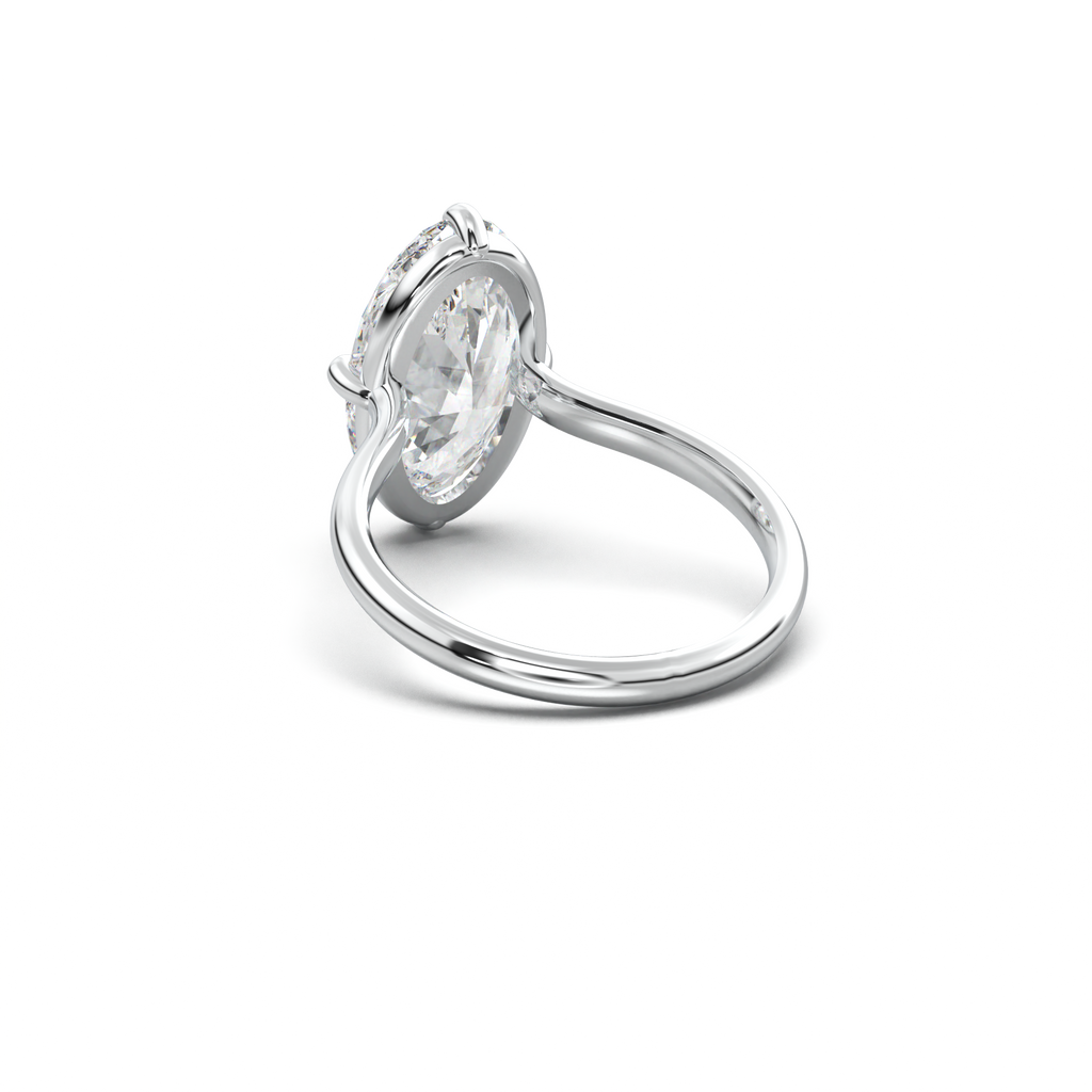 Elongated Moval Solitaire Engagement Ring