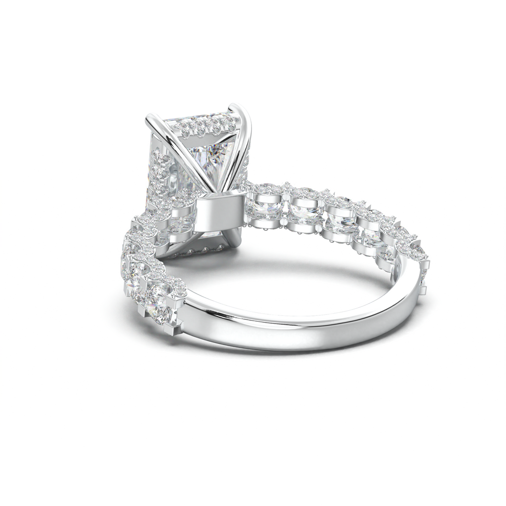 Radiant Diamond Band Engagement Ring