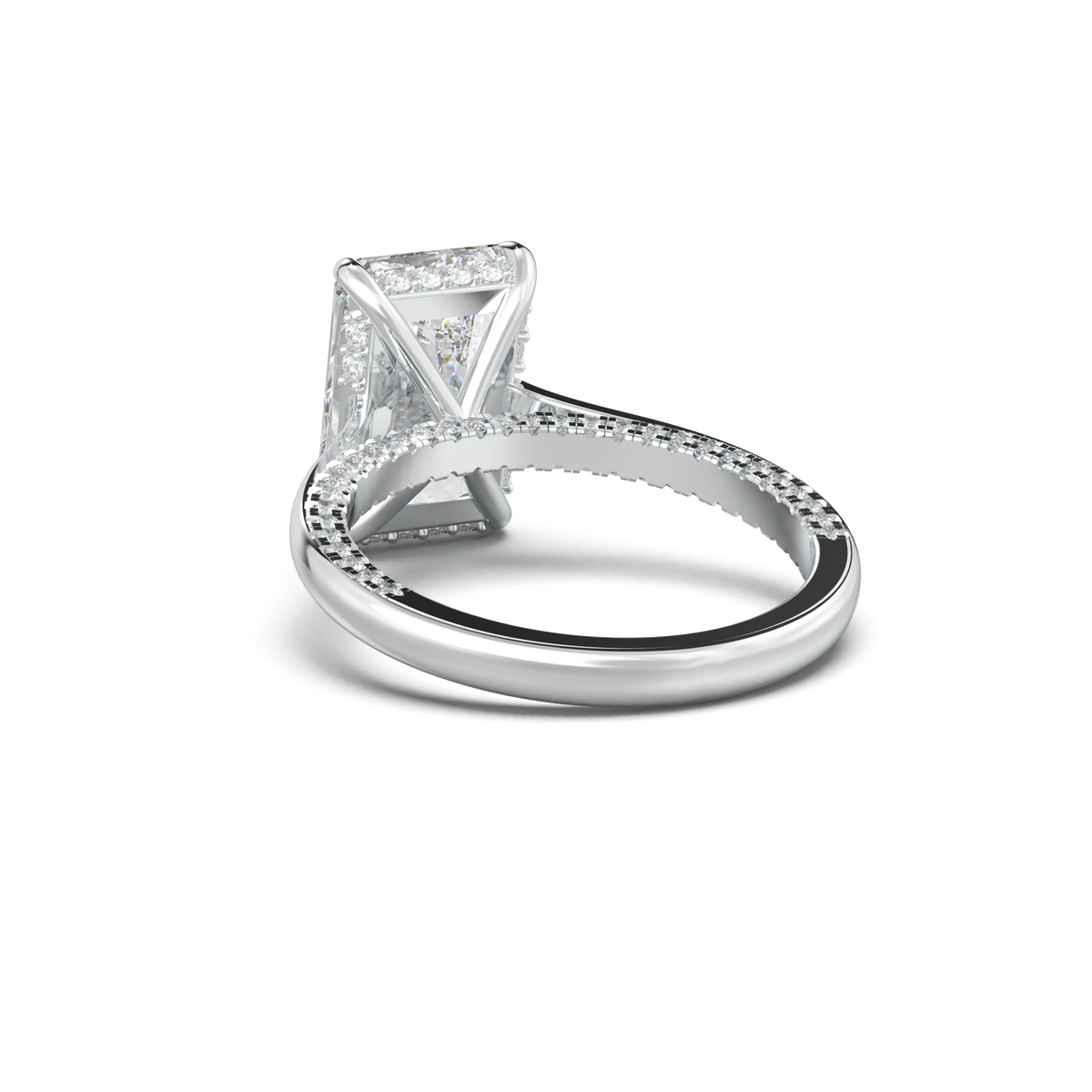 Radiant Pavé Hidden Halo Engagement Ring