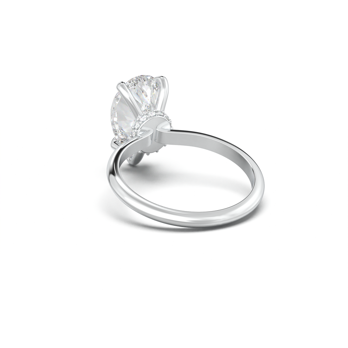 Pear Hidden Halo Engagement Ring