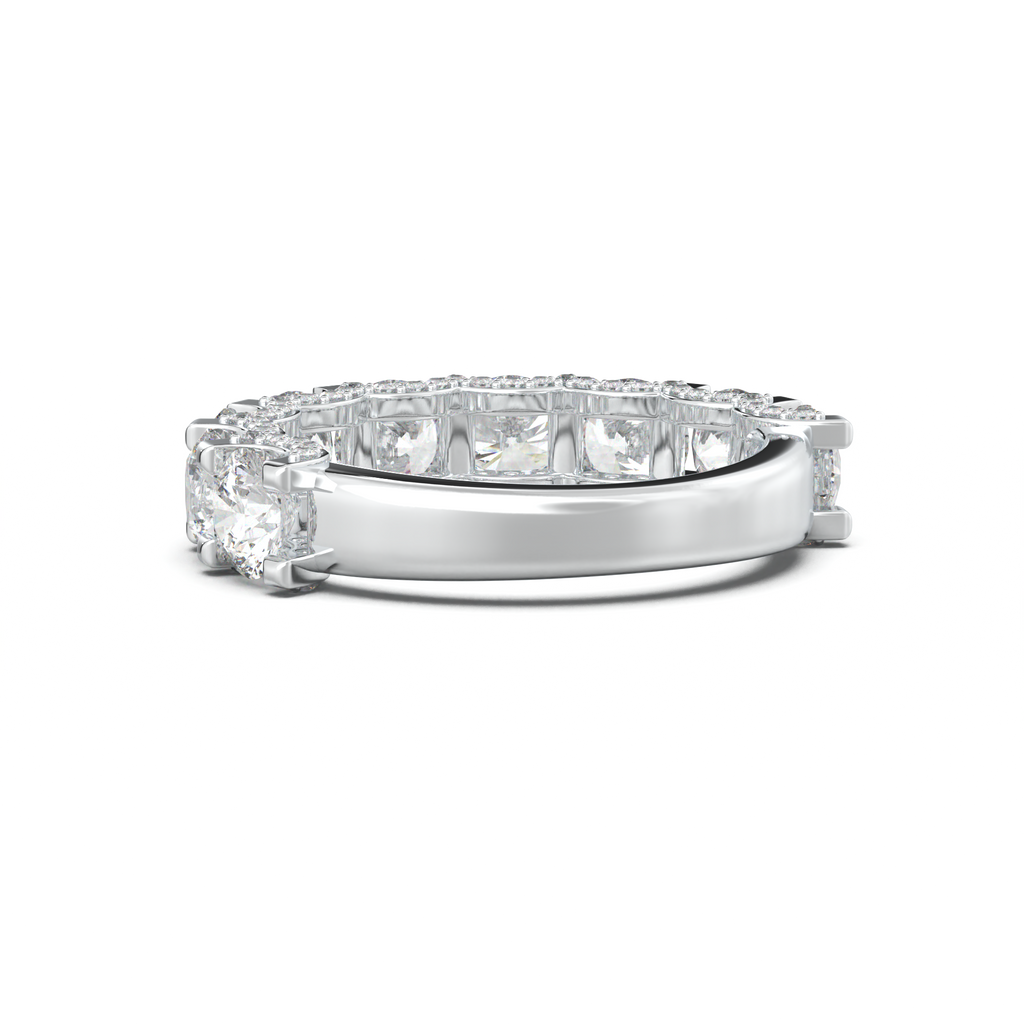 Round Diamond Pavé-Edge Wedding Band