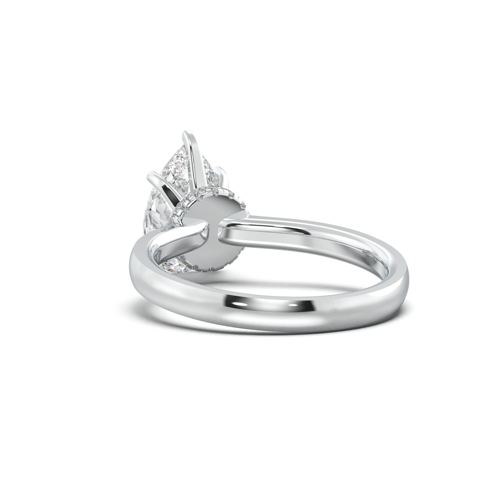 Round Hidden Halo Engagement Ring