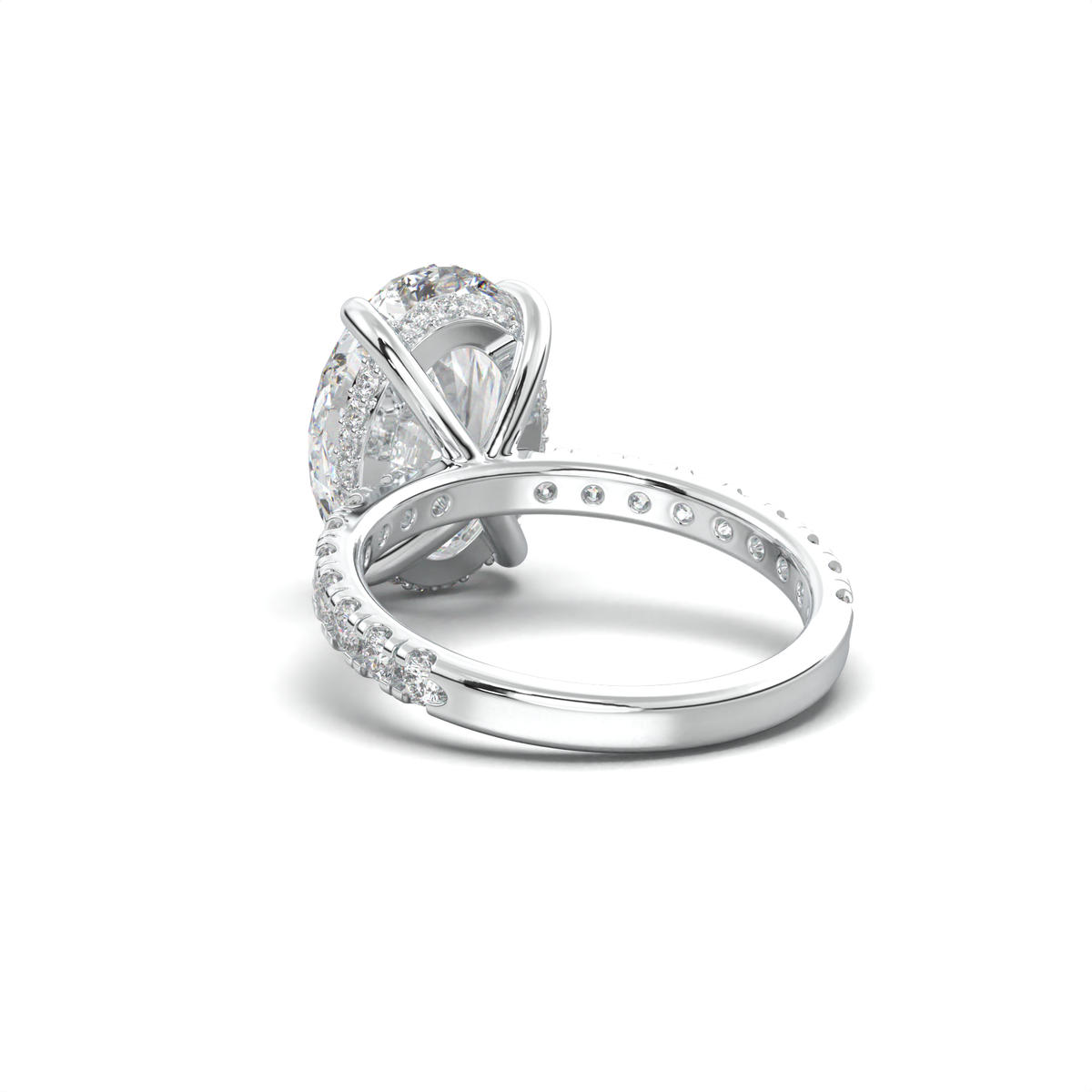 Oval Pavé Hidden Halo Engagement Ring