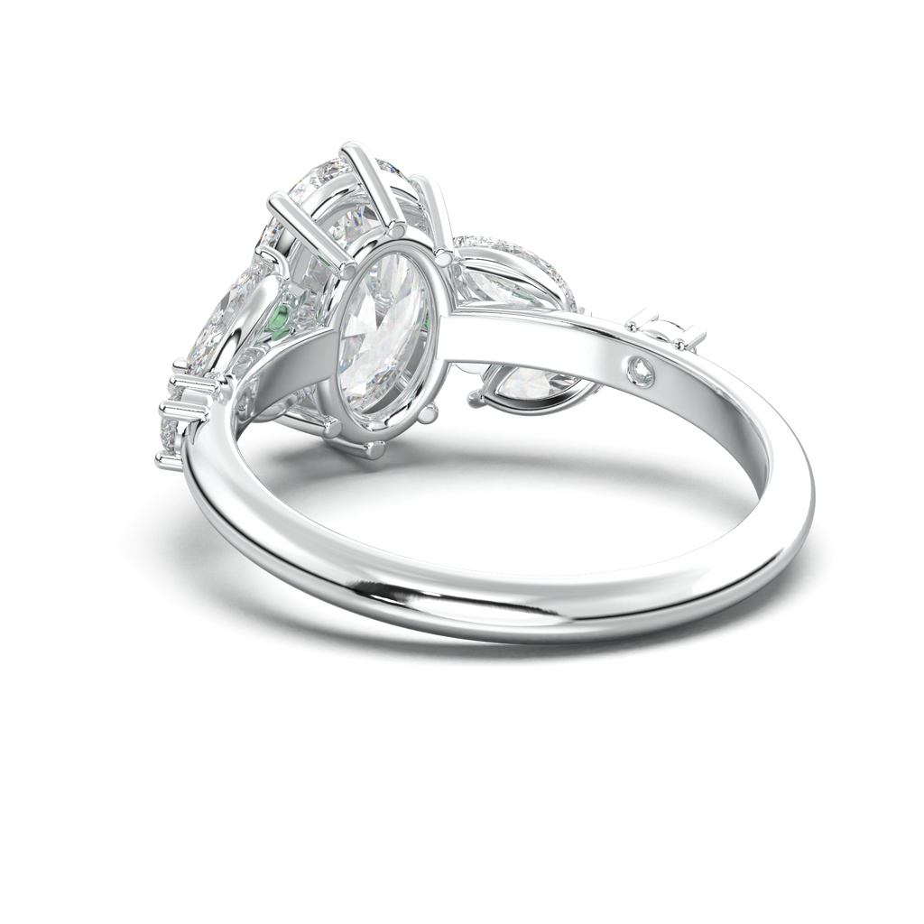 Oval Marquise-Accent Engagement Ring