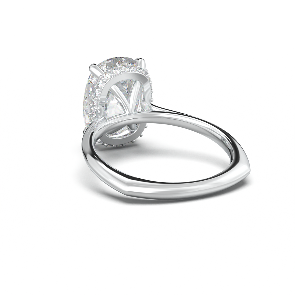Cushion Hidden Halo Engagement Ring