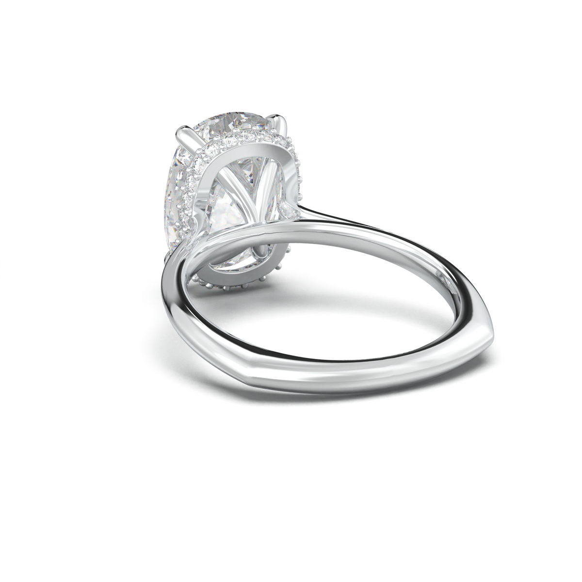 Cushion Hidden Halo Engagement Ring