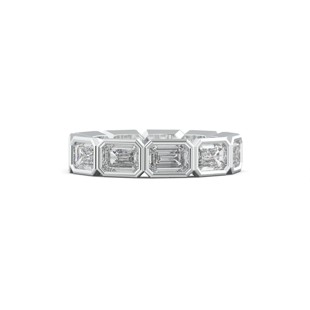 Emerald-Cut Bezel-Style Eternity Wedding Band