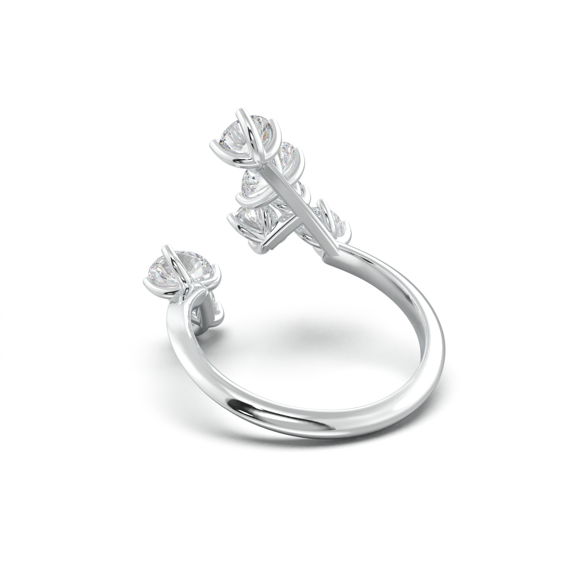 Asymmetric Mixed-Shape Diamond & Peridot Ring