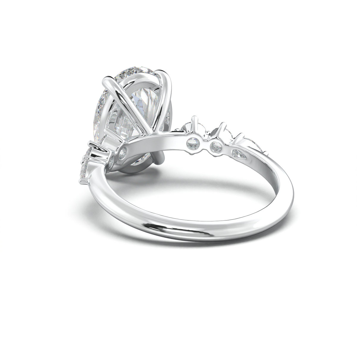 Oval Pear-Accent Engagement Ring