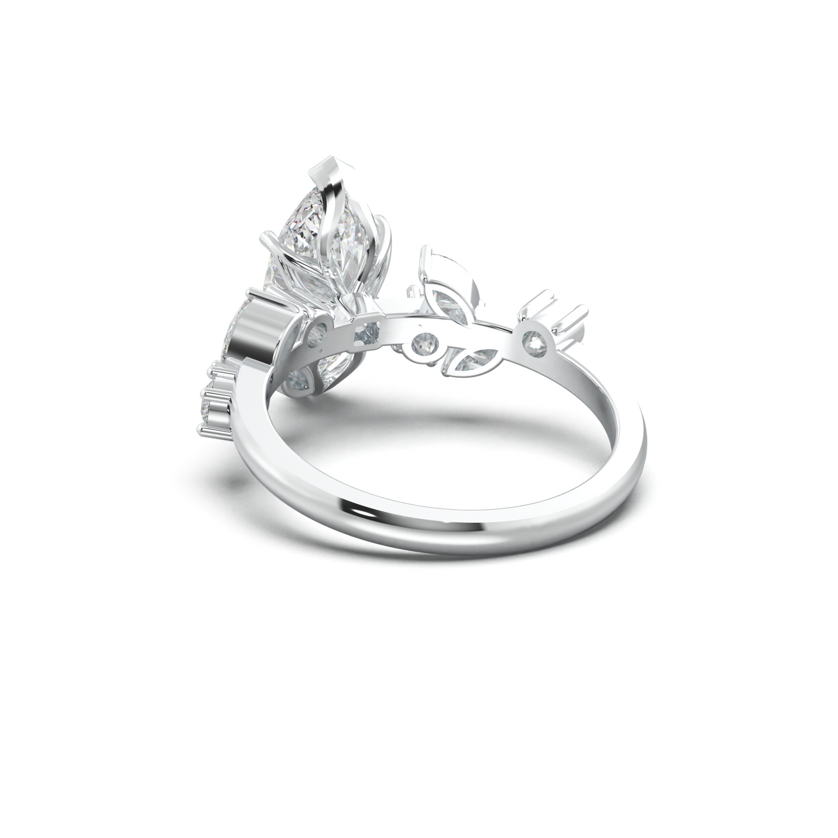 Marquise Mixed Side-Stone Engagement Ring