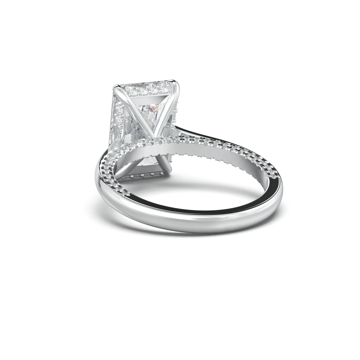 Radiant Pavé Hidden Halo Engagement Ring