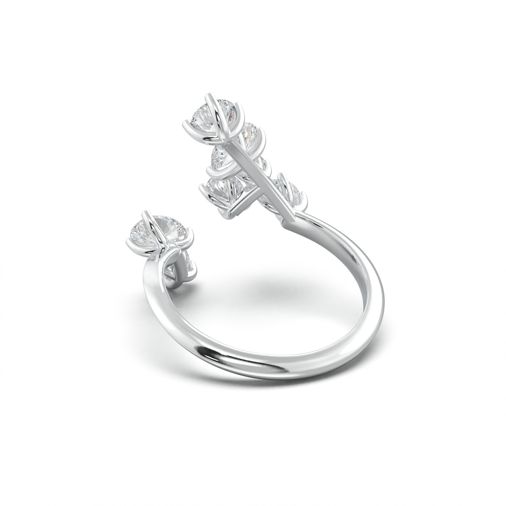 Asymmetric Mixed-Shape Diamond & Peridot Ring