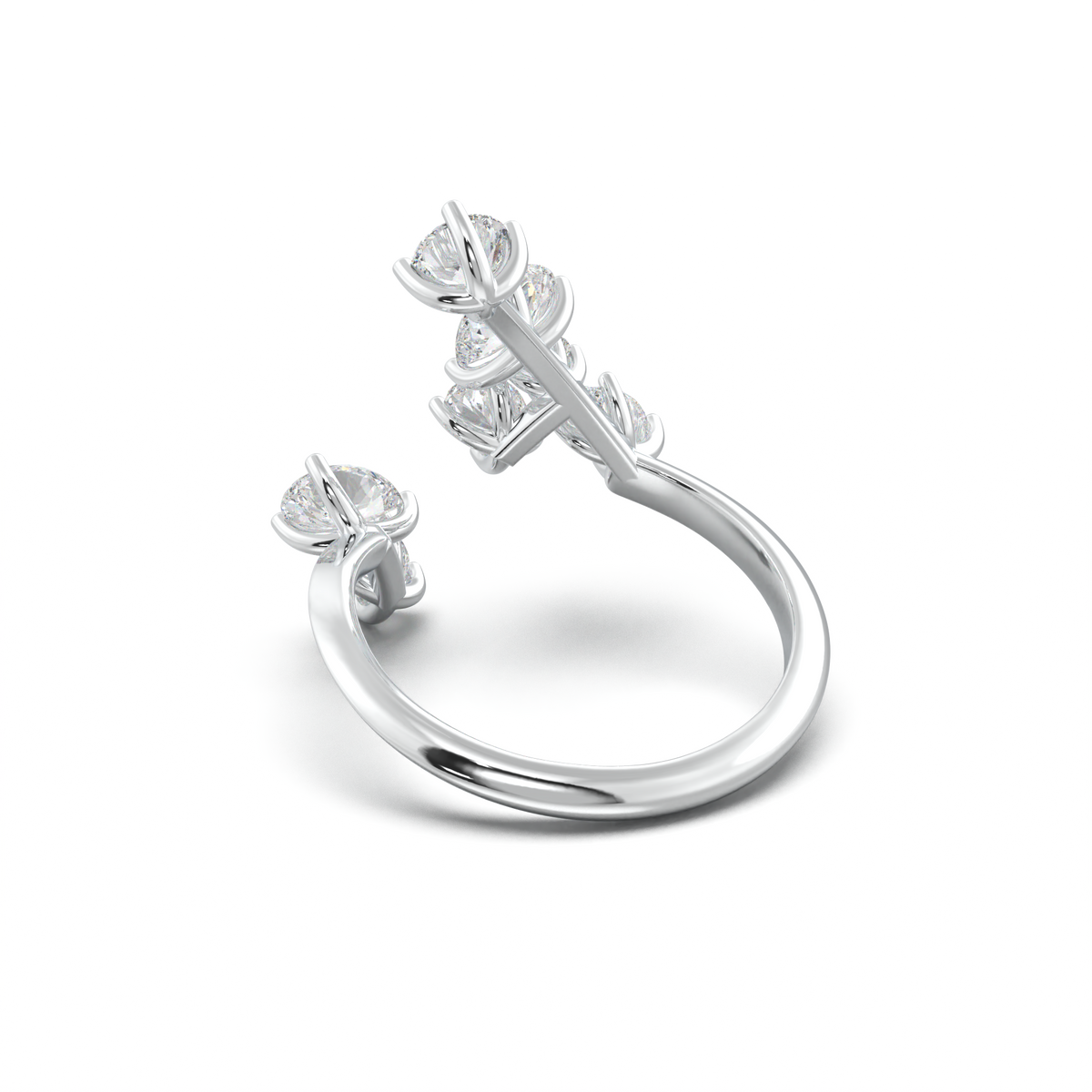 Asymmetric Mixed-Shape Diamond & Peridot Ring