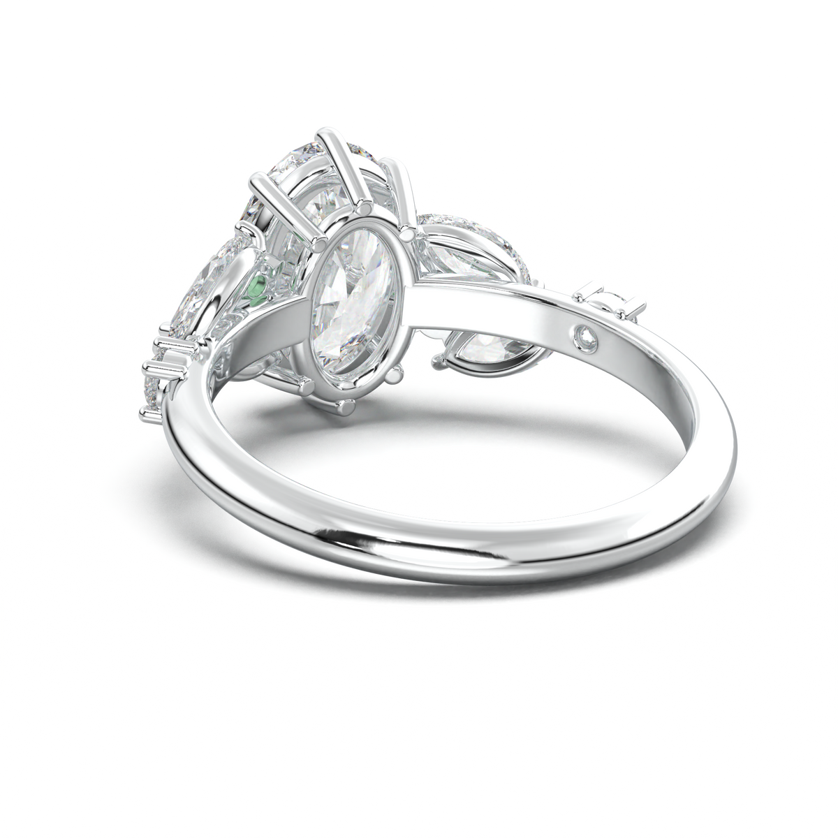 Oval Marquise-Accent Engagement Ring