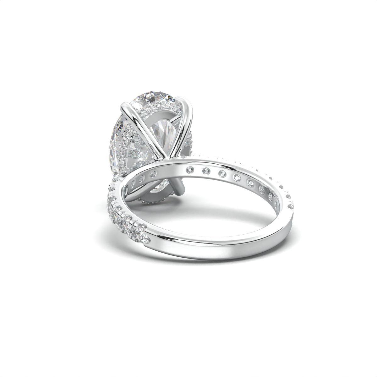 Oval Pavé Hidden Halo Engagement Ring