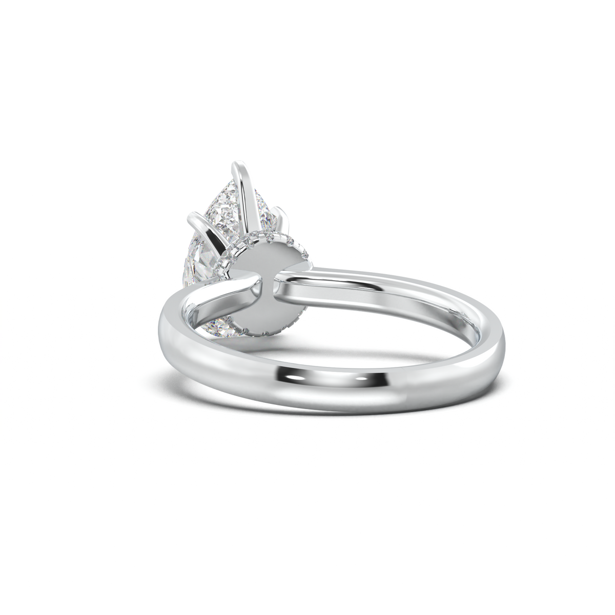 Round Hidden Halo Engagement Ring