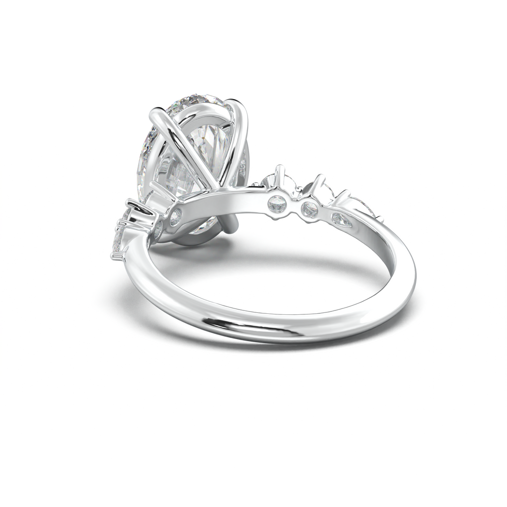 Oval Pear-Accent Engagement Ring