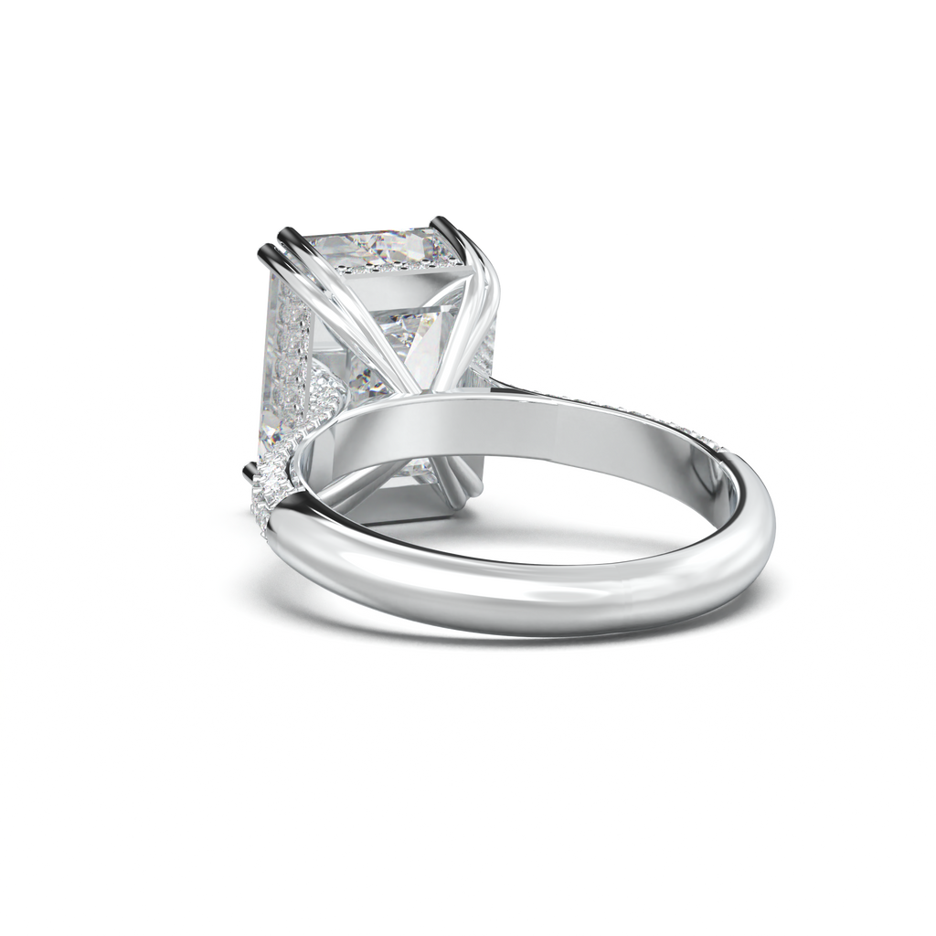 Emerald Double Pavé Engagement Ring