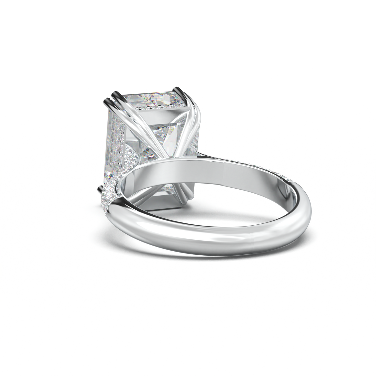 Emerald Double Pavé Engagement Ring