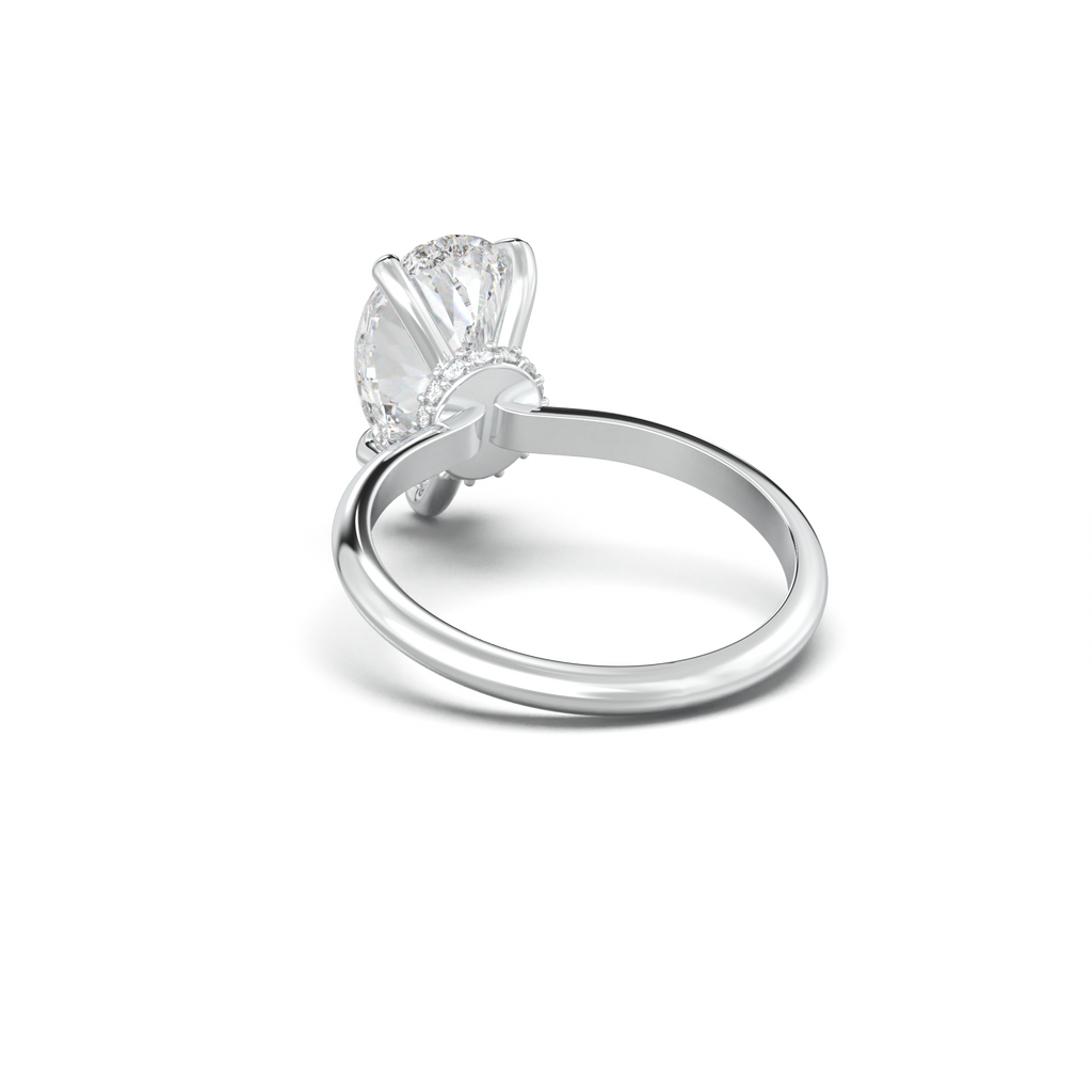 Pear Hidden Halo Engagement Ring