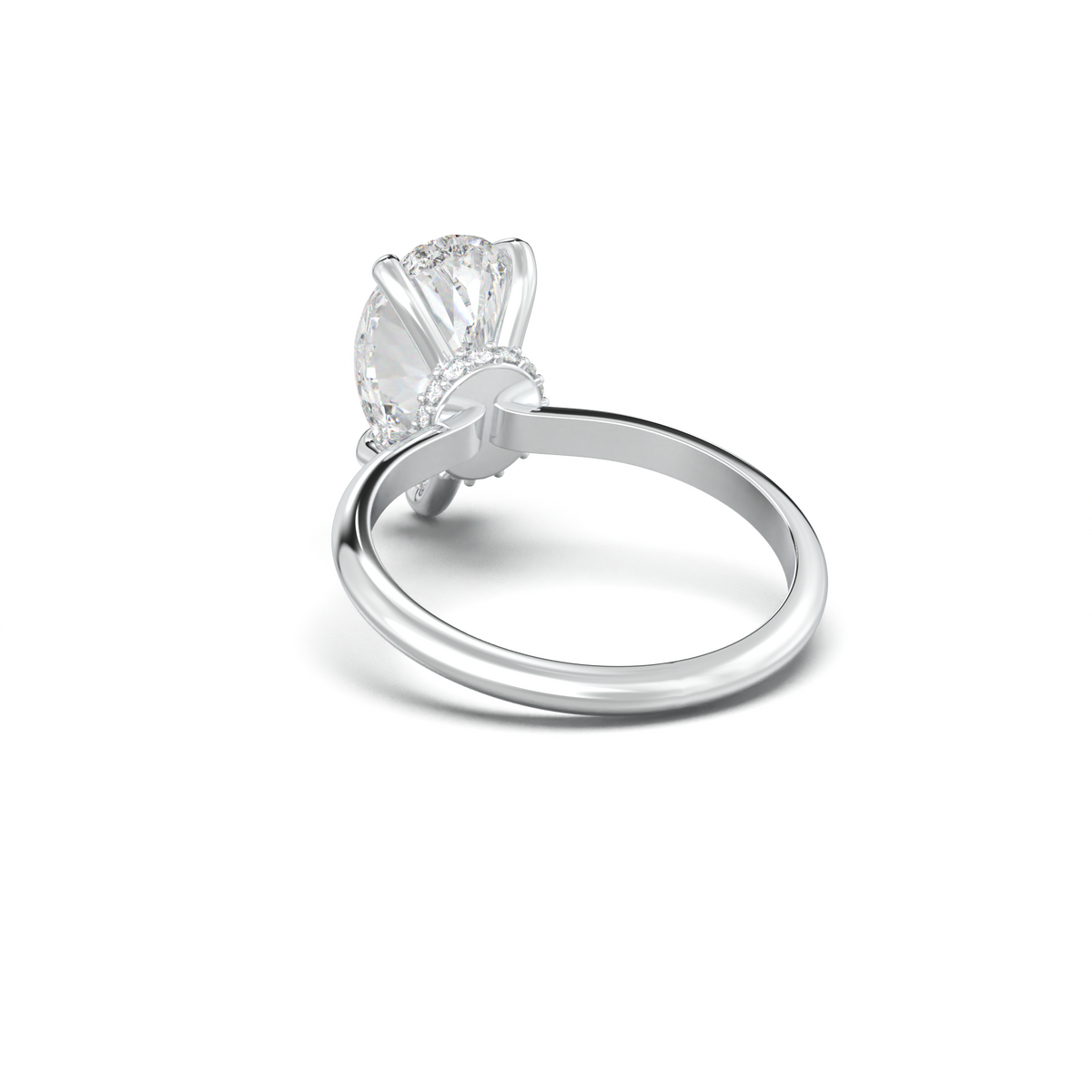 Pear Hidden Halo Engagement Ring