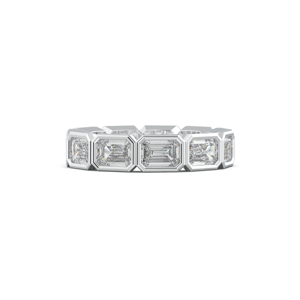 Emerald-Cut Bezel-Style Eternity Wedding Band