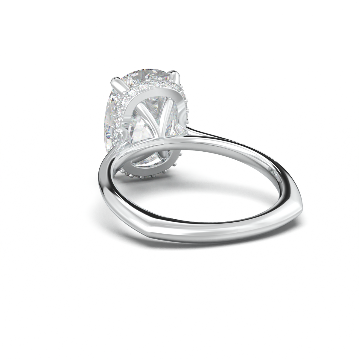 Cushion Hidden Halo Engagement Ring