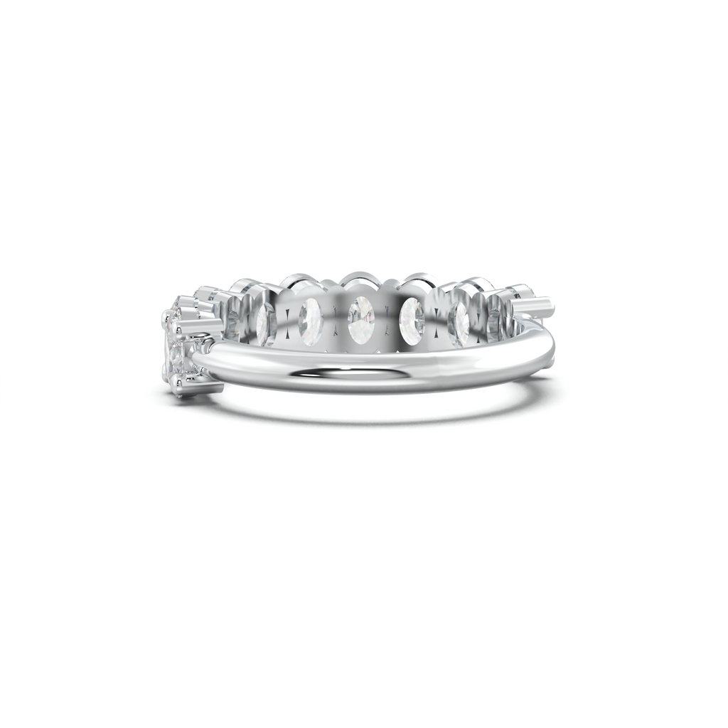 Nine-Oval Half-Eternity Wedding Band