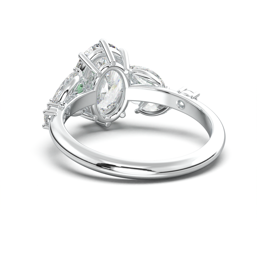 Oval Marquise-Accent Engagement Ring