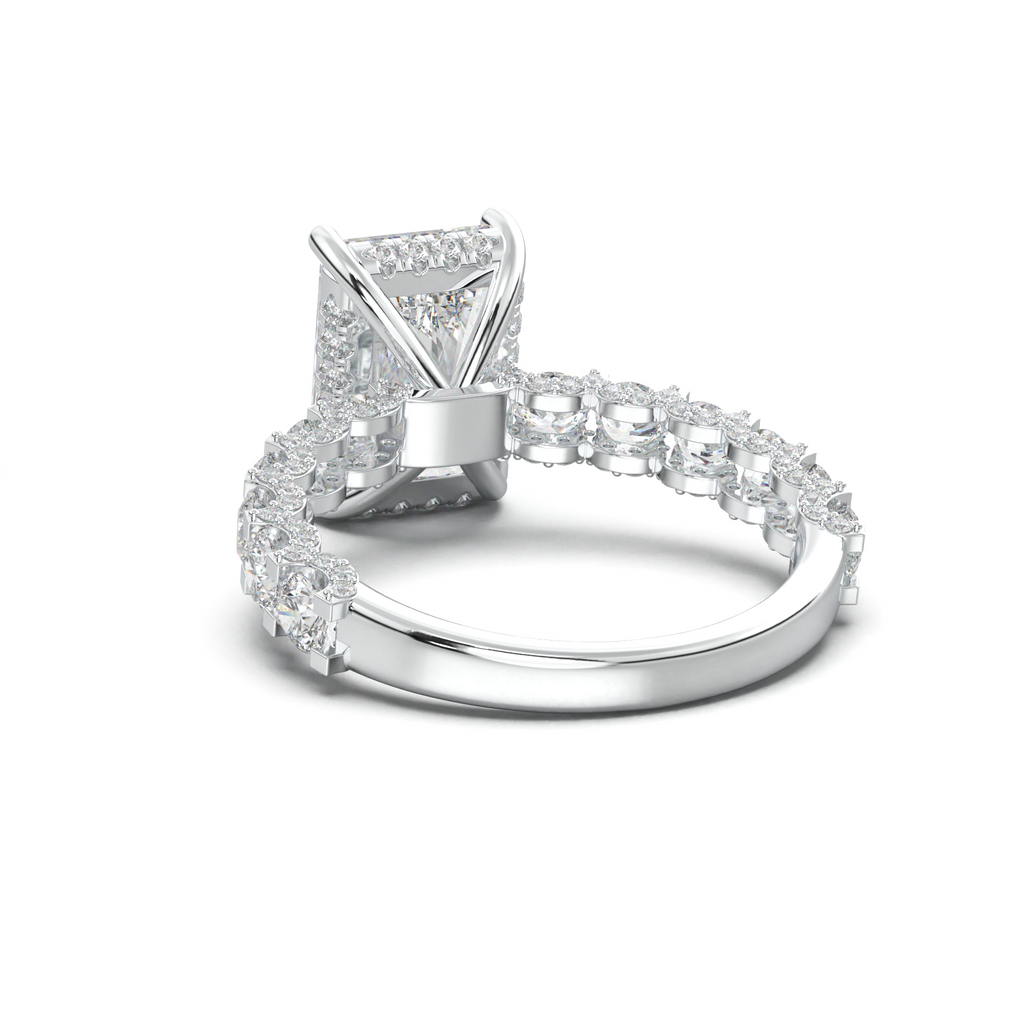 Radiant Diamond Band Engagement Ring