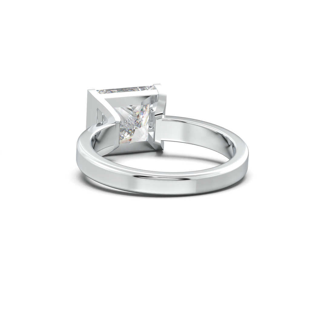 Princess Half-Bezel Engagement Ring