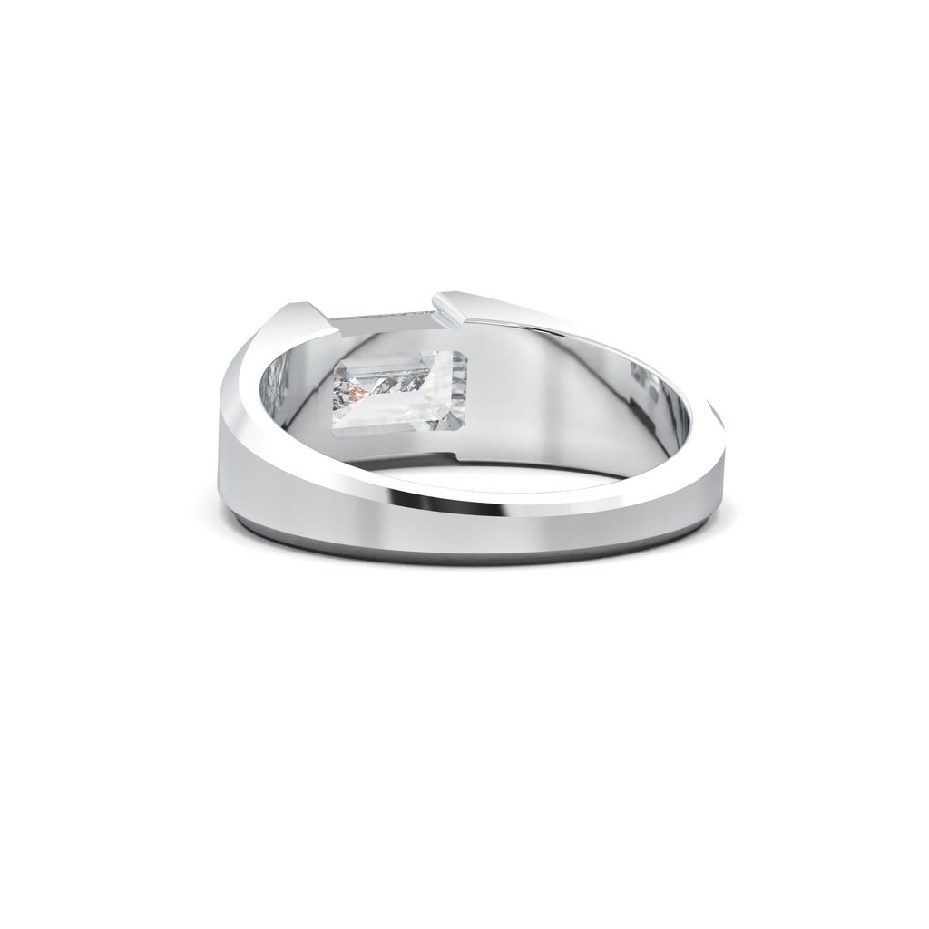 East-West Emerald Men's Ring