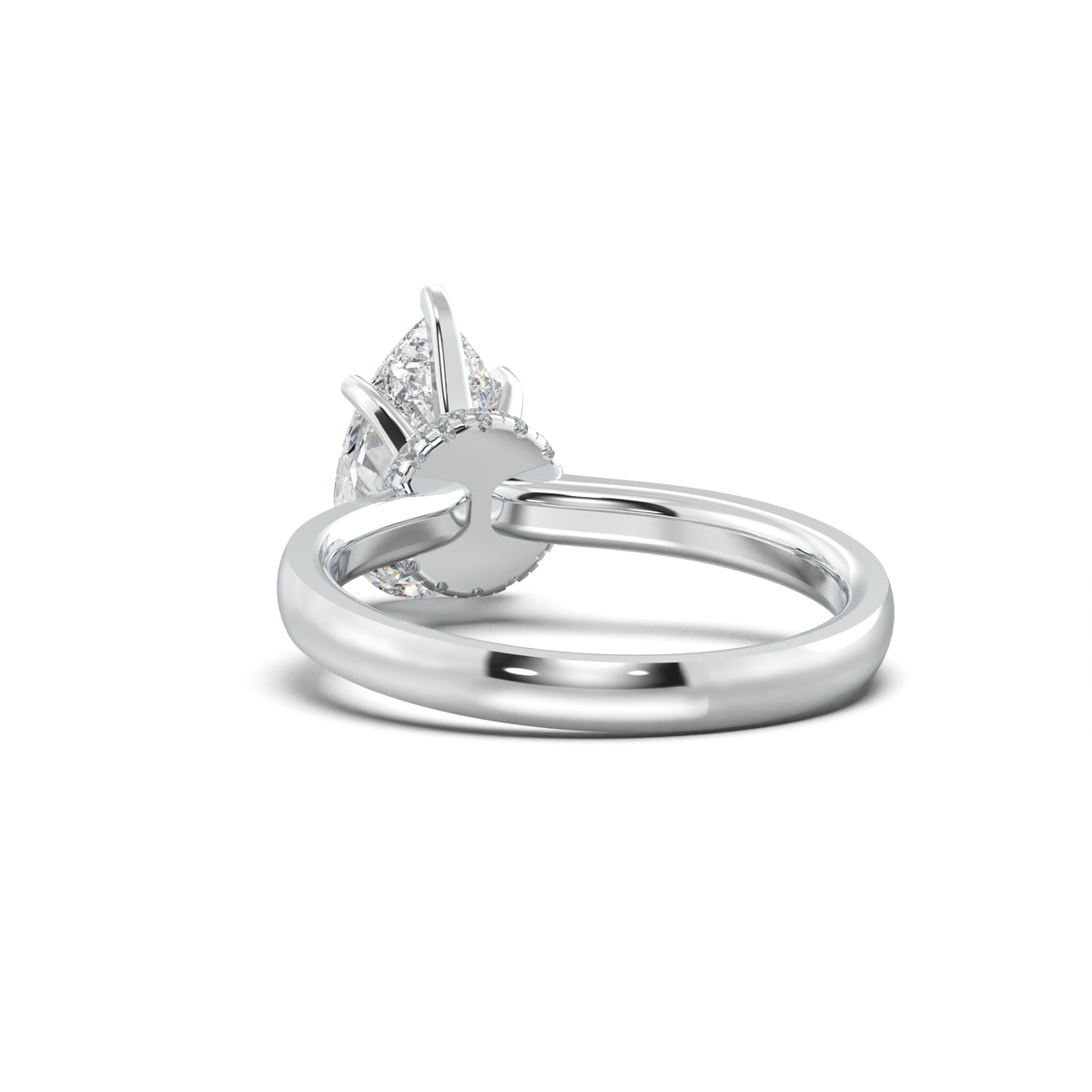 Cushion Hidden Pavé Engagement Ring