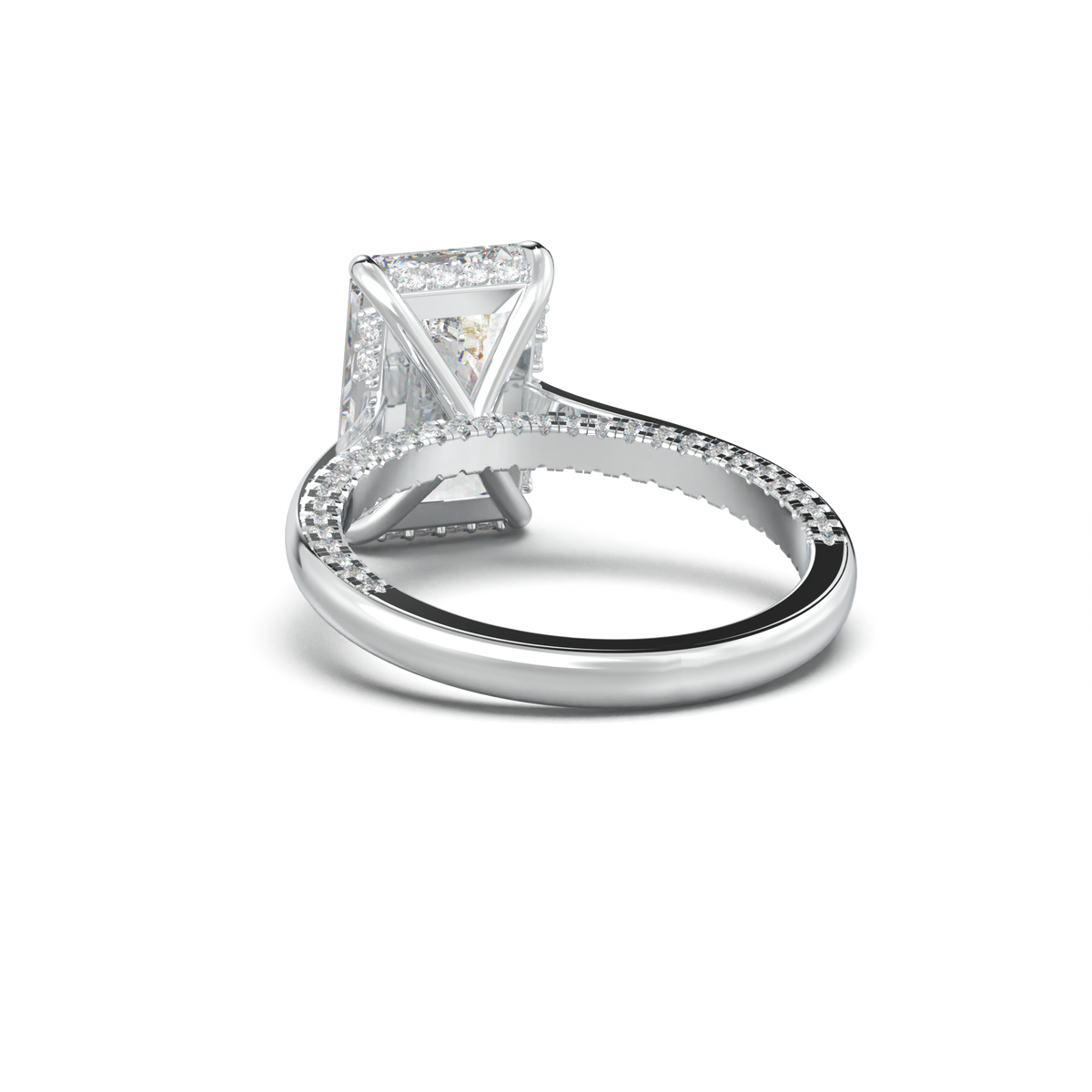 Radiant Pavé Hidden Halo Engagement Ring