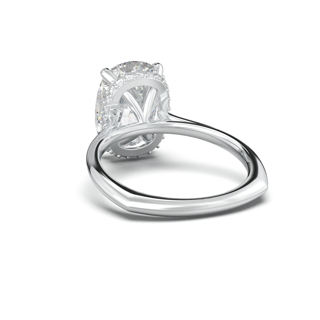 Cushion Hidden Halo Engagement Ring
