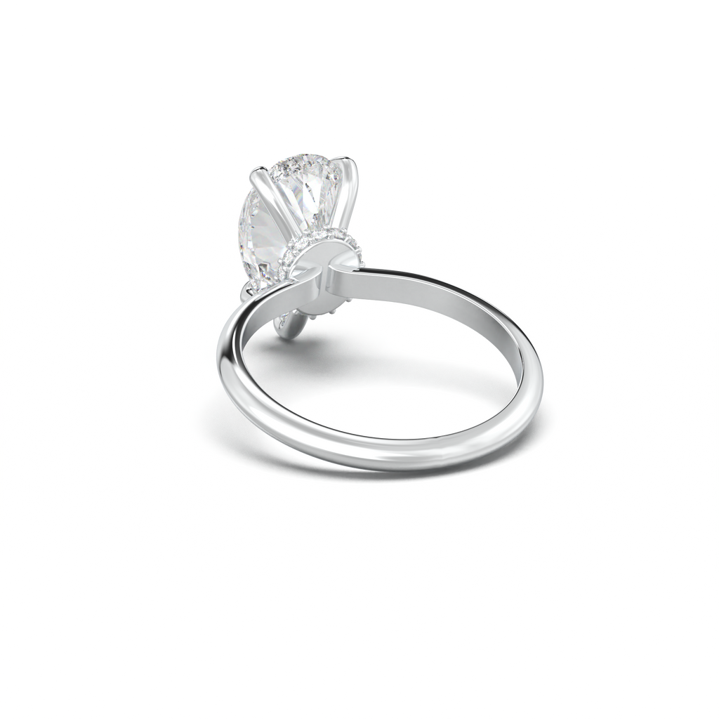 Pear Hidden Halo Engagement Ring