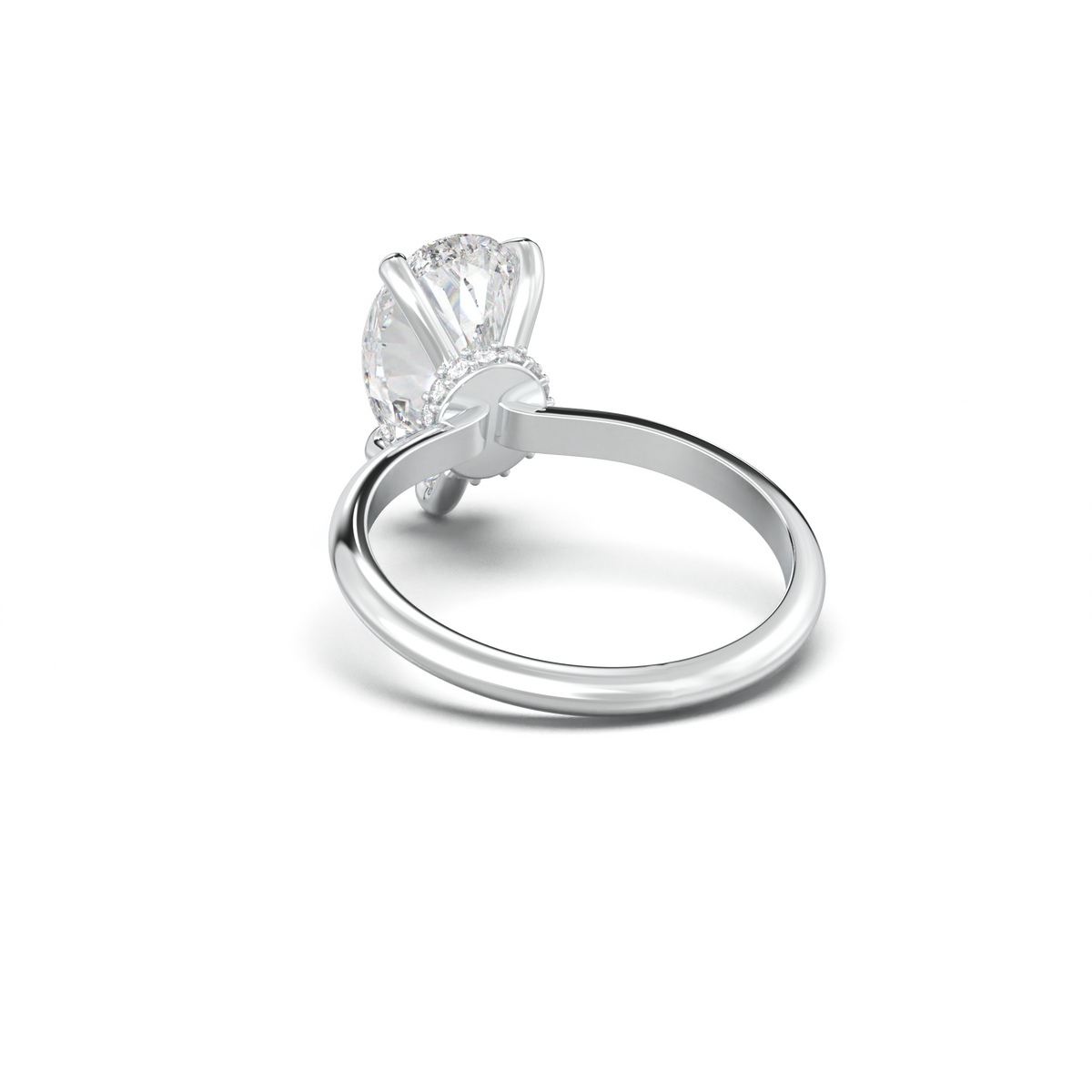 Pear Hidden Halo Engagement Ring