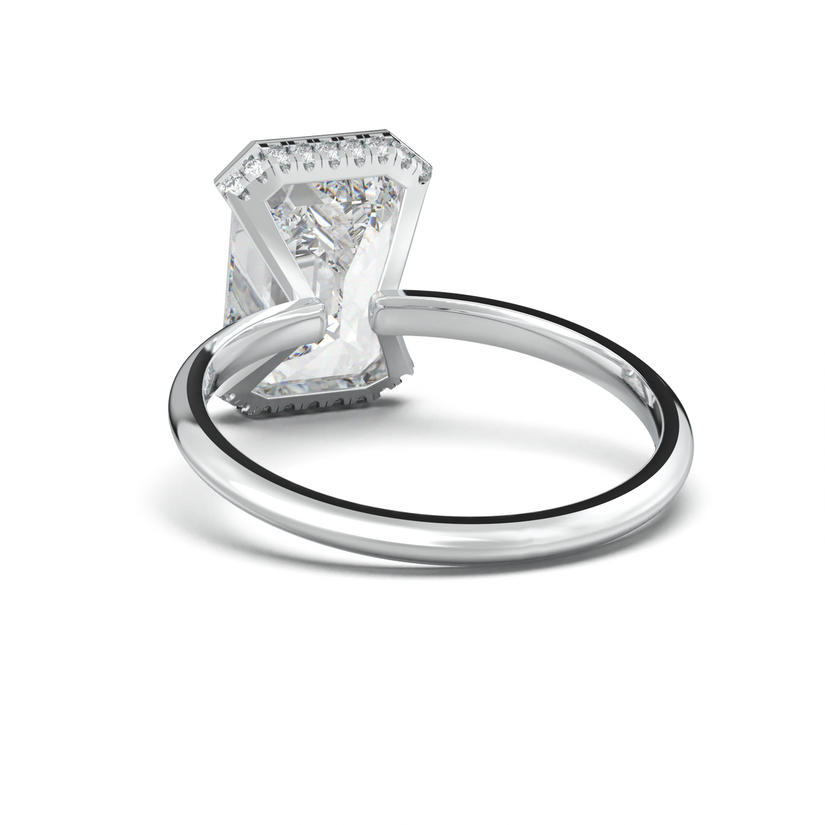Emerald Hidden Halo Engagement Ring